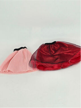 Girls Unbranded Skirts S Pink Red Pleated Tulle Doll Clothes